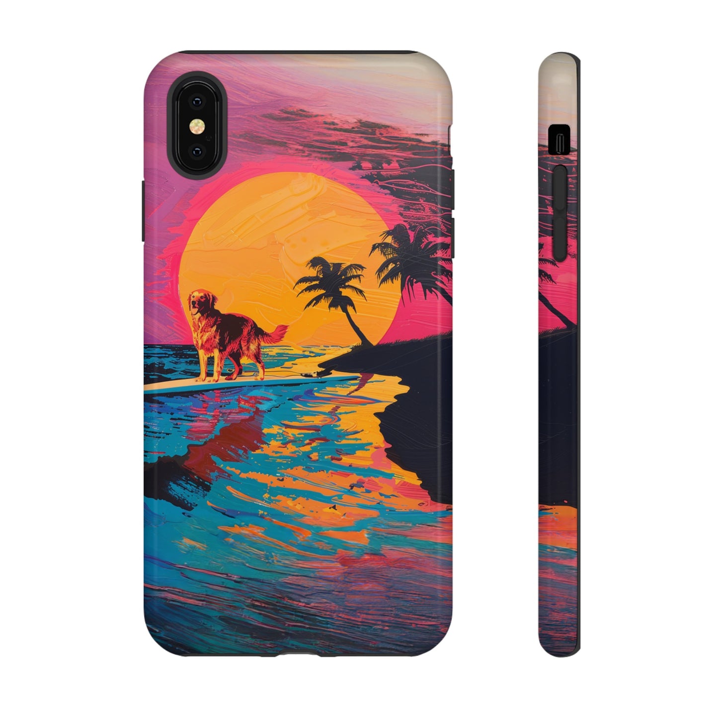 Radiant Sunset Surf: Warhol-Inspired Phone Cover