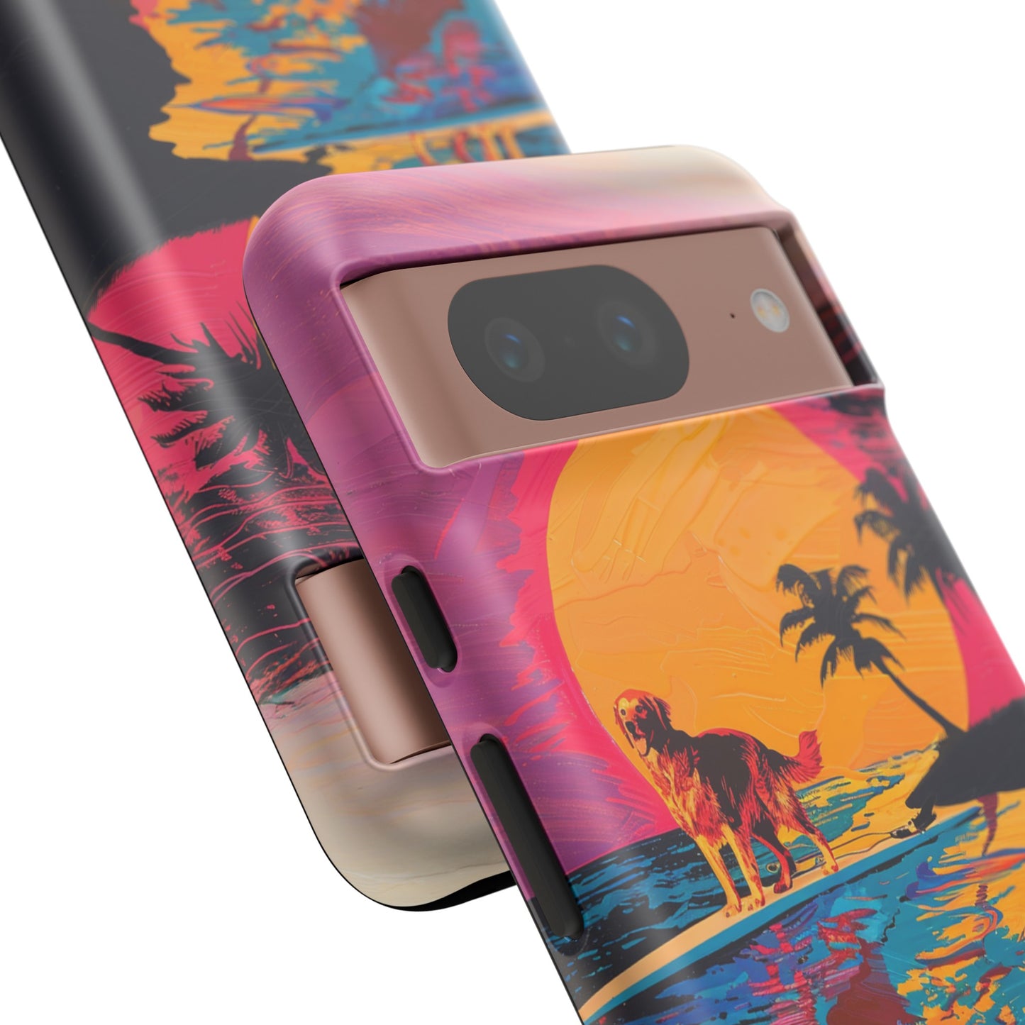 Radiant Sunset Surf: Warhol-Inspired Phone Cover