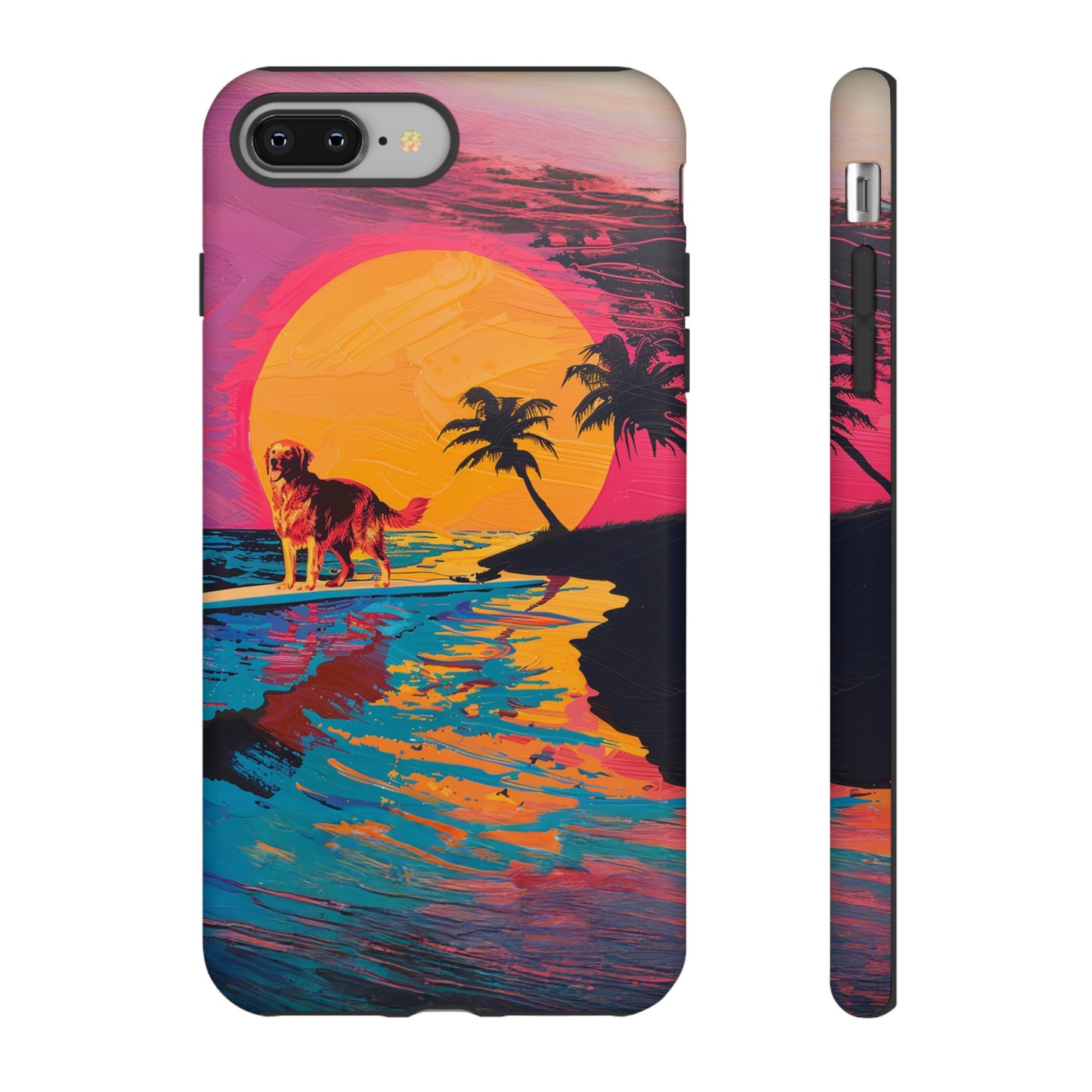 Radiant Sunset Surf: Warhol-Inspired Phone Cover