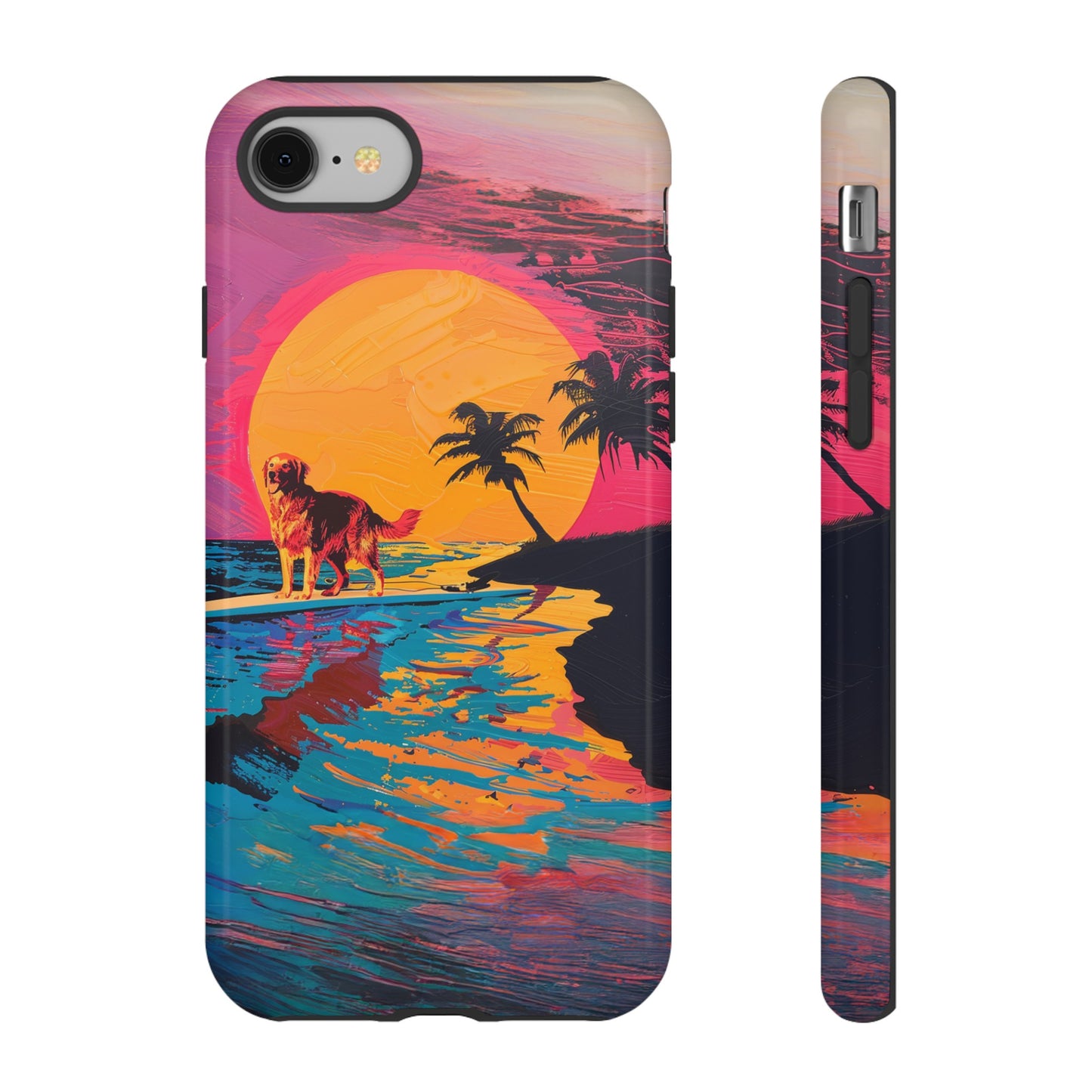 Radiant Sunset Surf: Warhol-Inspired Phone Cover