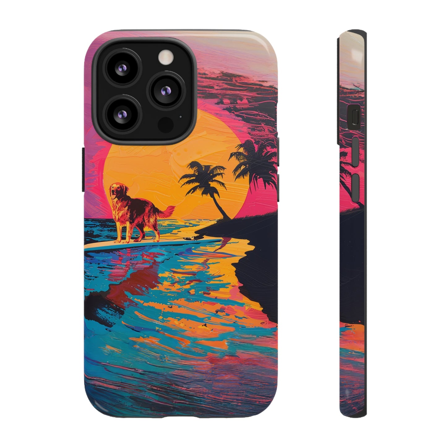 Radiant Sunset Surf: Warhol-Inspired Phone Cover