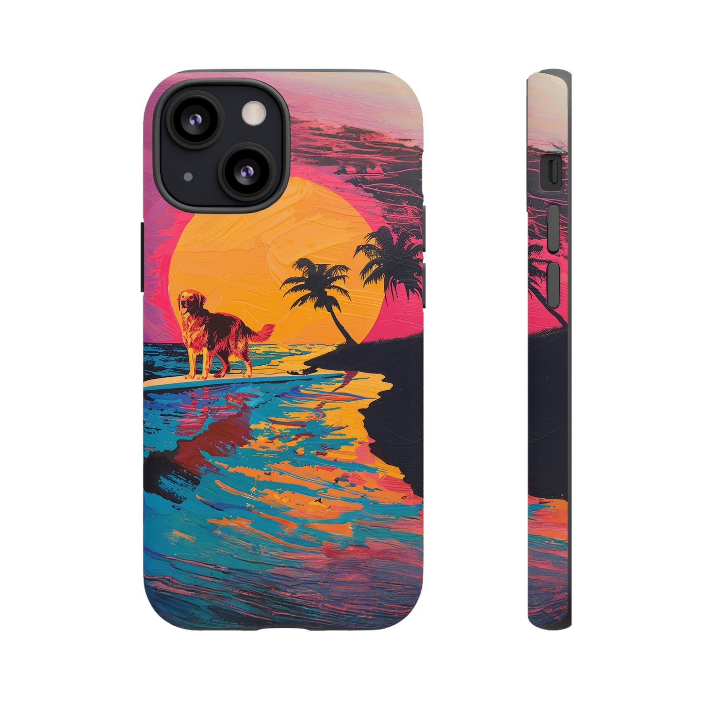 Radiant Sunset Surf: Warhol-Inspired Phone Cover