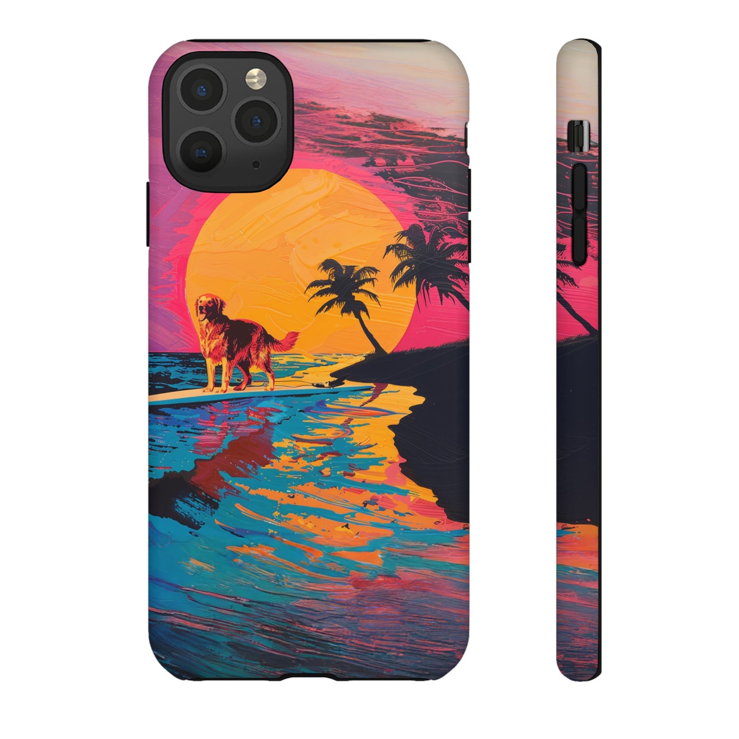 Radiant Sunset Surf: Warhol-Inspired Phone Cover