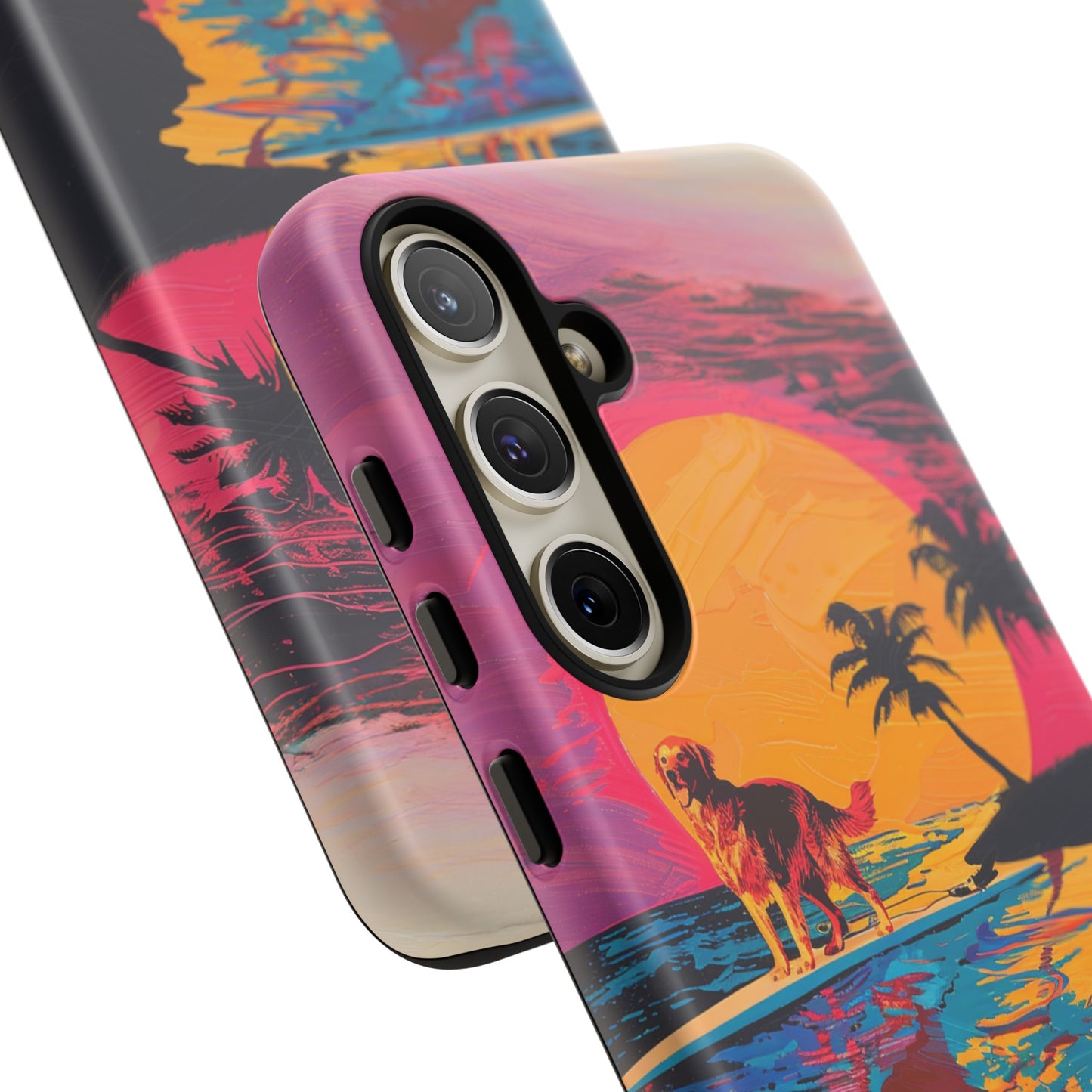 Radiant Sunset Surf: Warhol-Inspired Phone Cover