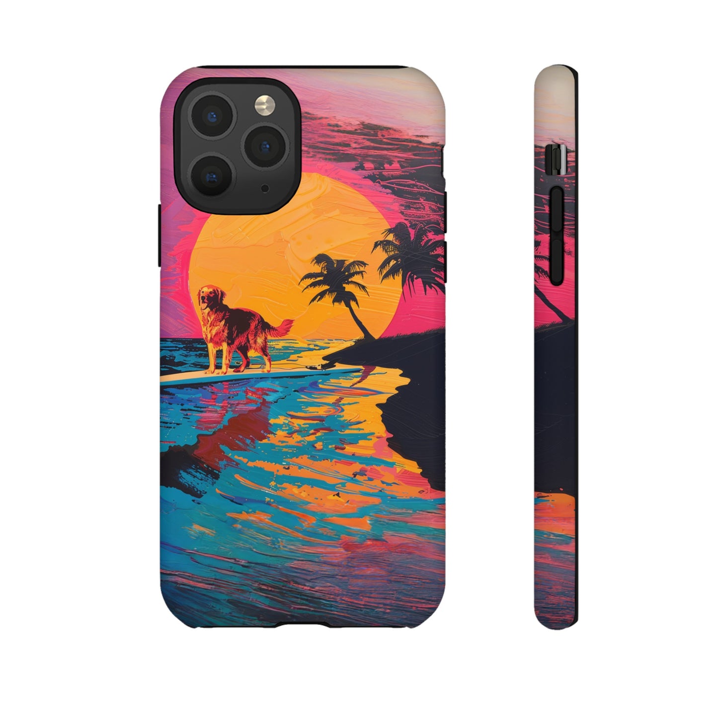 Radiant Sunset Surf: Warhol-Inspired Phone Cover