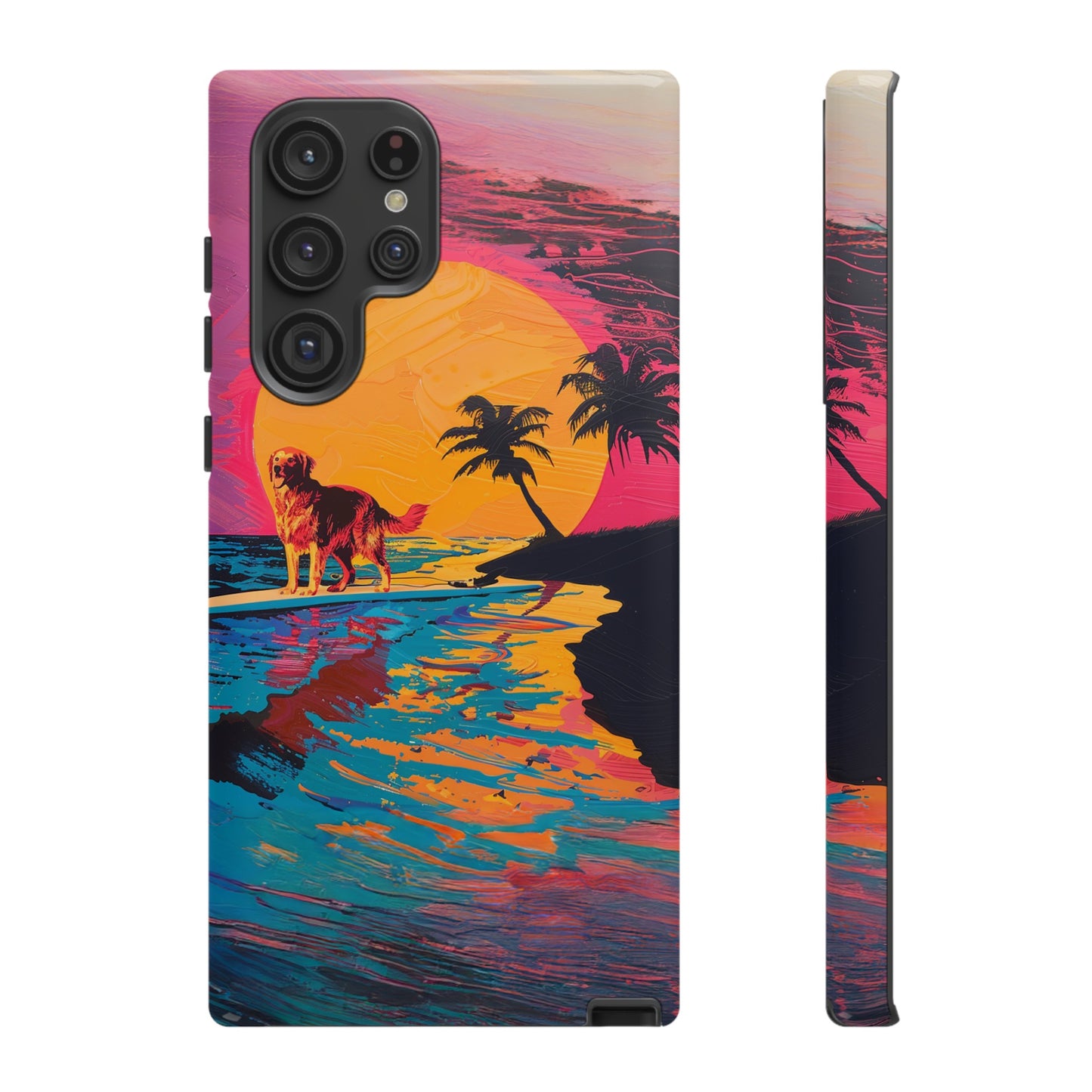 Radiant Sunset Surf: Warhol-Inspired Phone Cover