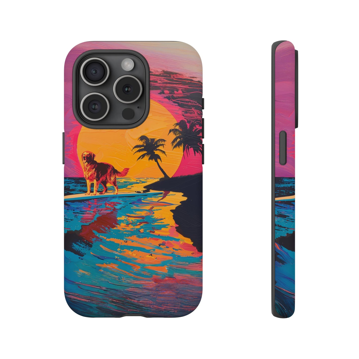 Radiant Sunset Surf: Warhol-Inspired Phone Cover