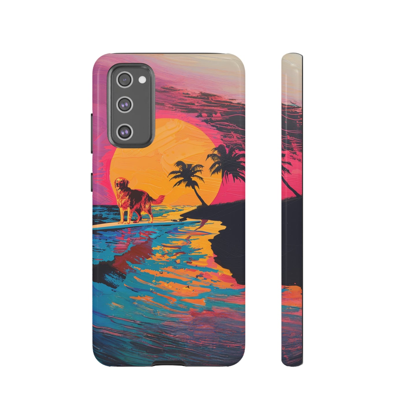 Radiant Sunset Surf: Warhol-Inspired Phone Cover