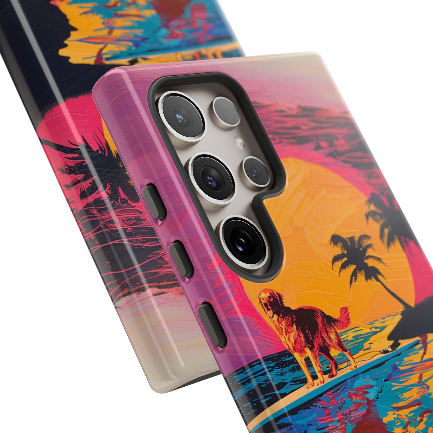 Radiant Sunset Surf: Warhol-Inspired Phone Cover