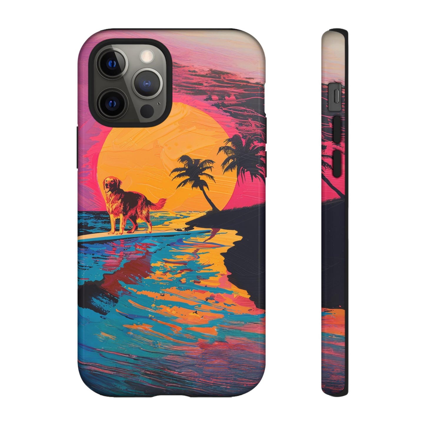 Radiant Sunset Surf: Warhol-Inspired Phone Cover