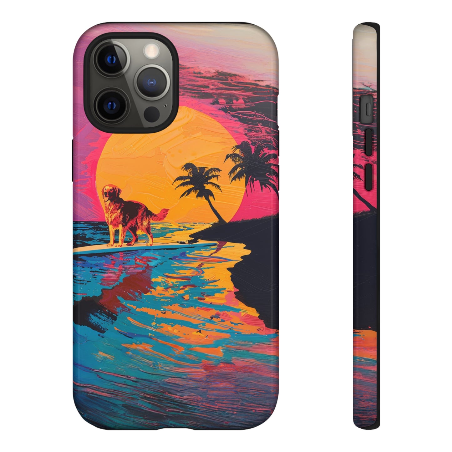 Radiant Sunset Surf: Warhol-Inspired Phone Cover