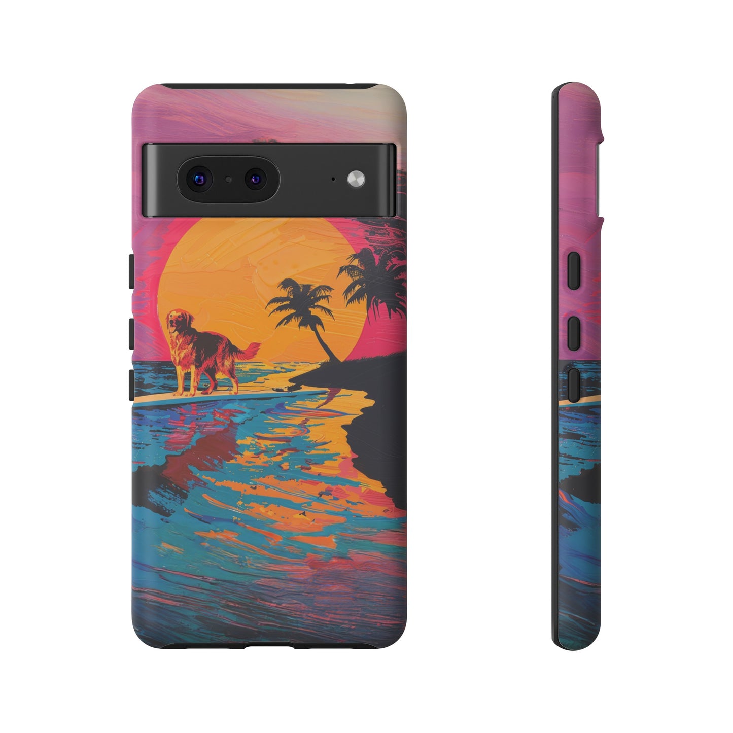 Radiant Sunset Surf: Warhol-Inspired Phone Cover