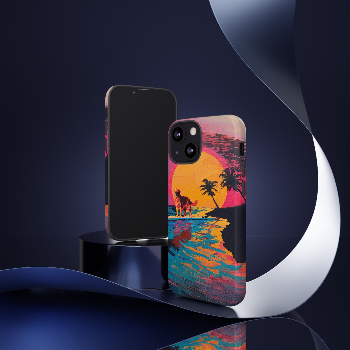 Radiant Sunset Surf: Warhol-Inspired Phone Cover