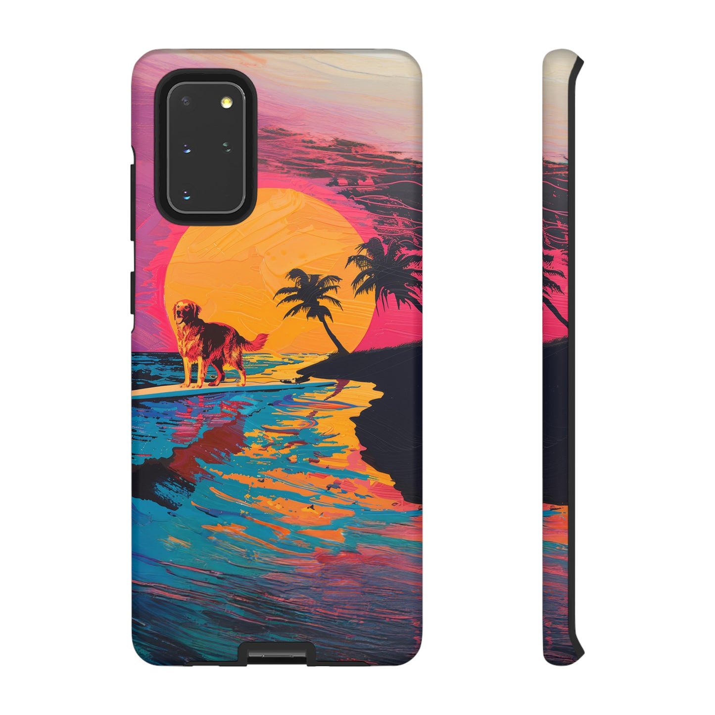 Radiant Sunset Surf: Warhol-Inspired Phone Cover