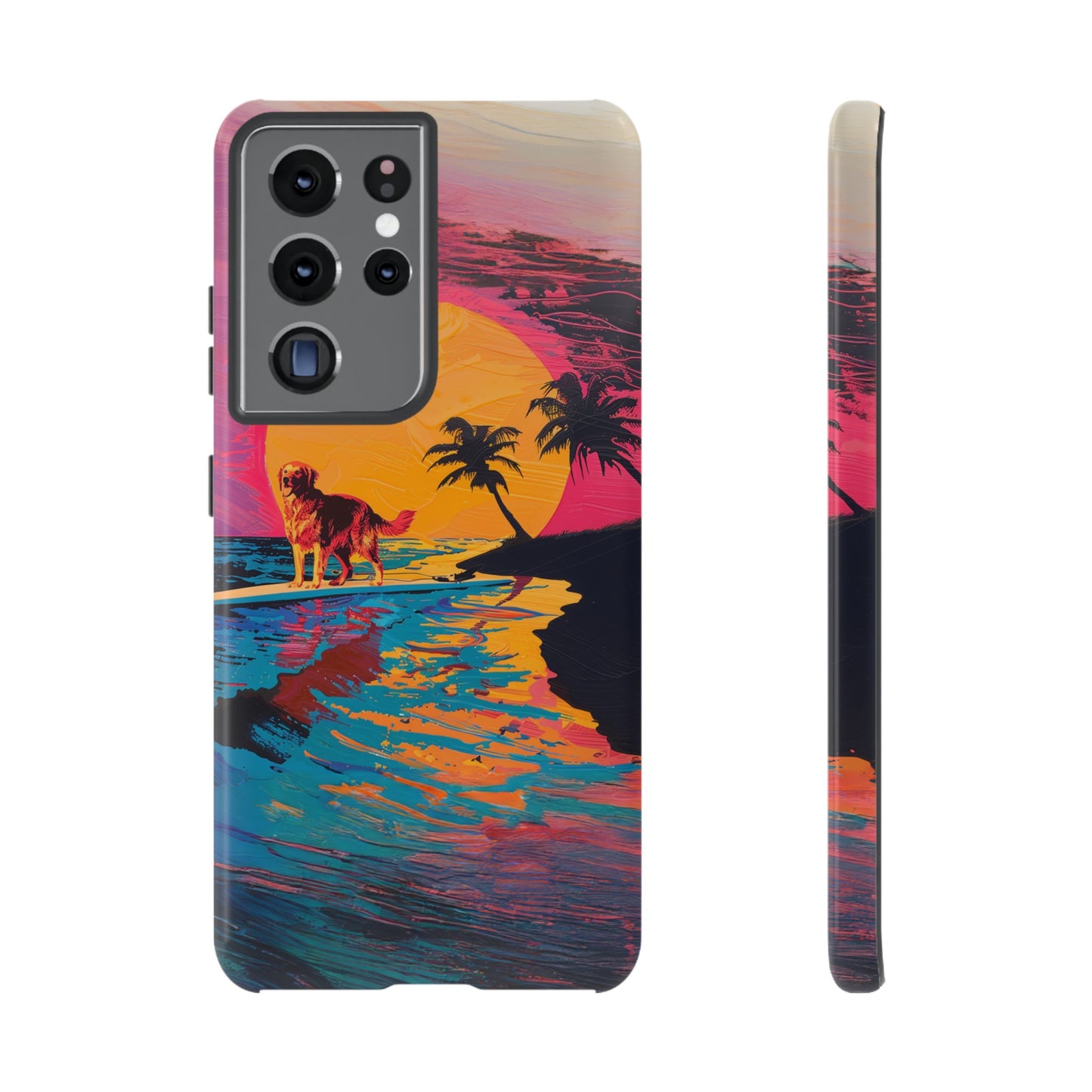 Radiant Sunset Surf: Warhol-Inspired Phone Cover