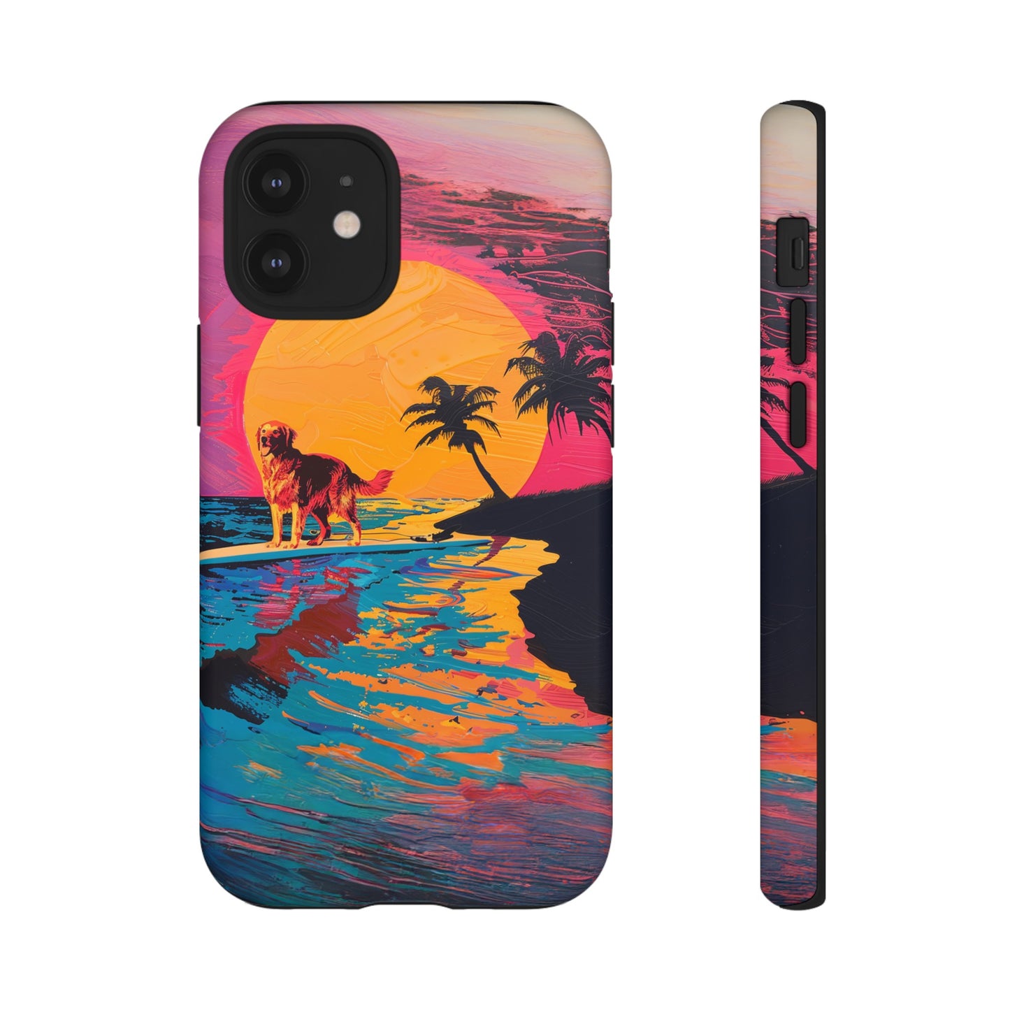 Radiant Sunset Surf: Warhol-Inspired Phone Cover