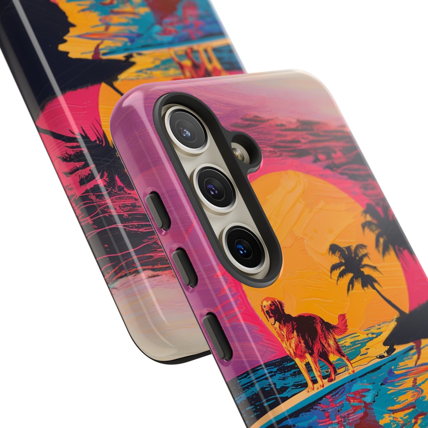 Radiant Sunset Surf: Warhol-Inspired Phone Cover