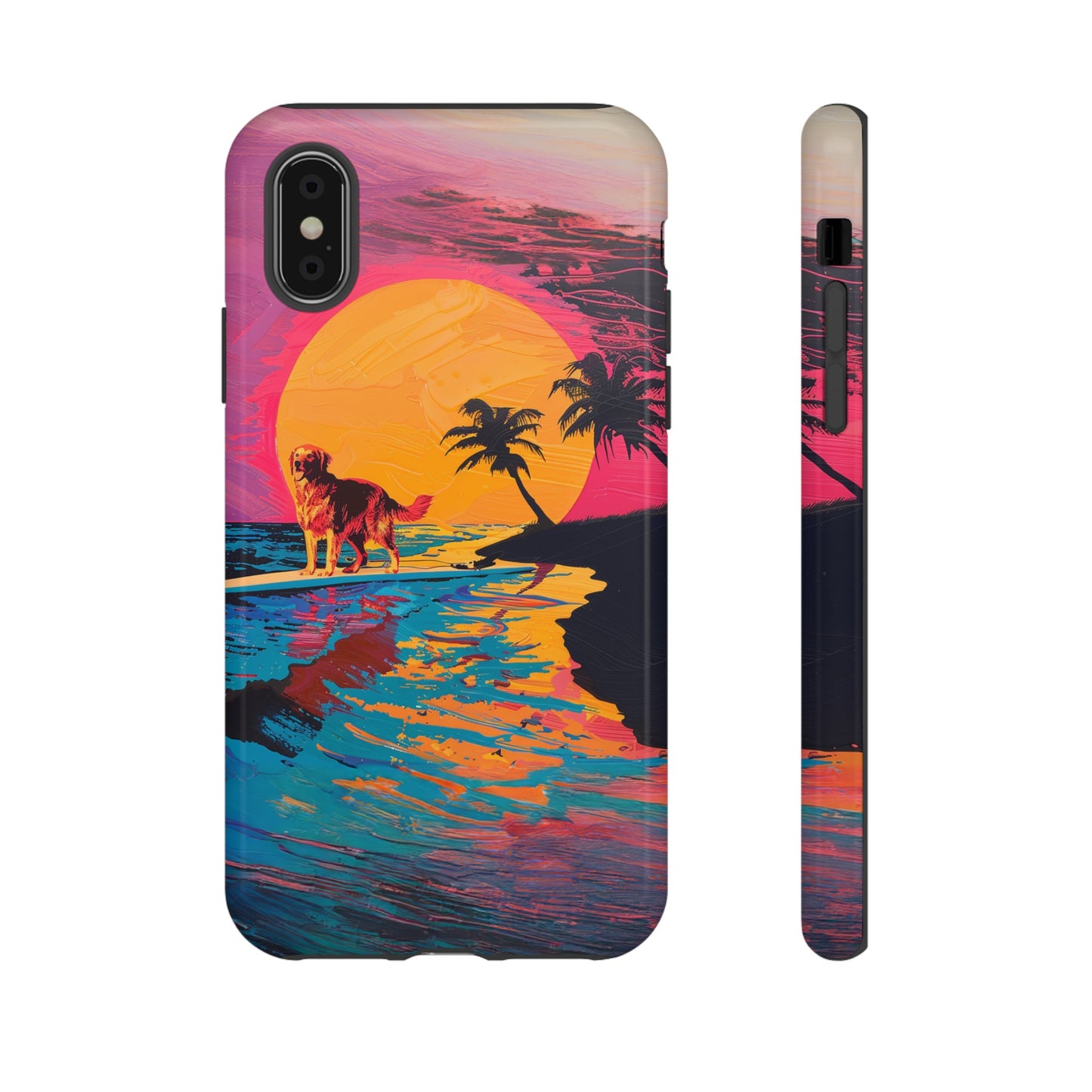 Radiant Sunset Surf: Warhol-Inspired Phone Cover