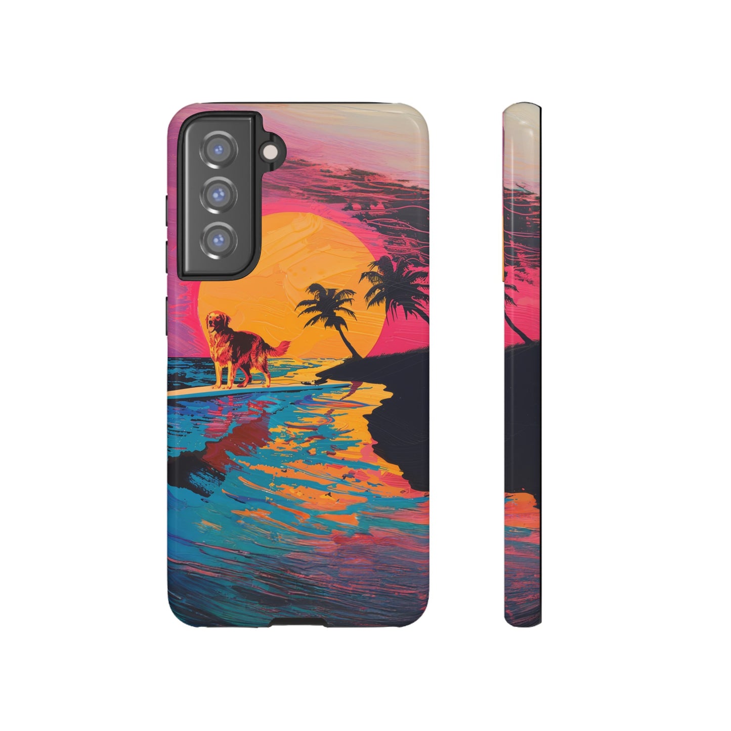 Radiant Sunset Surf: Warhol-Inspired Phone Cover