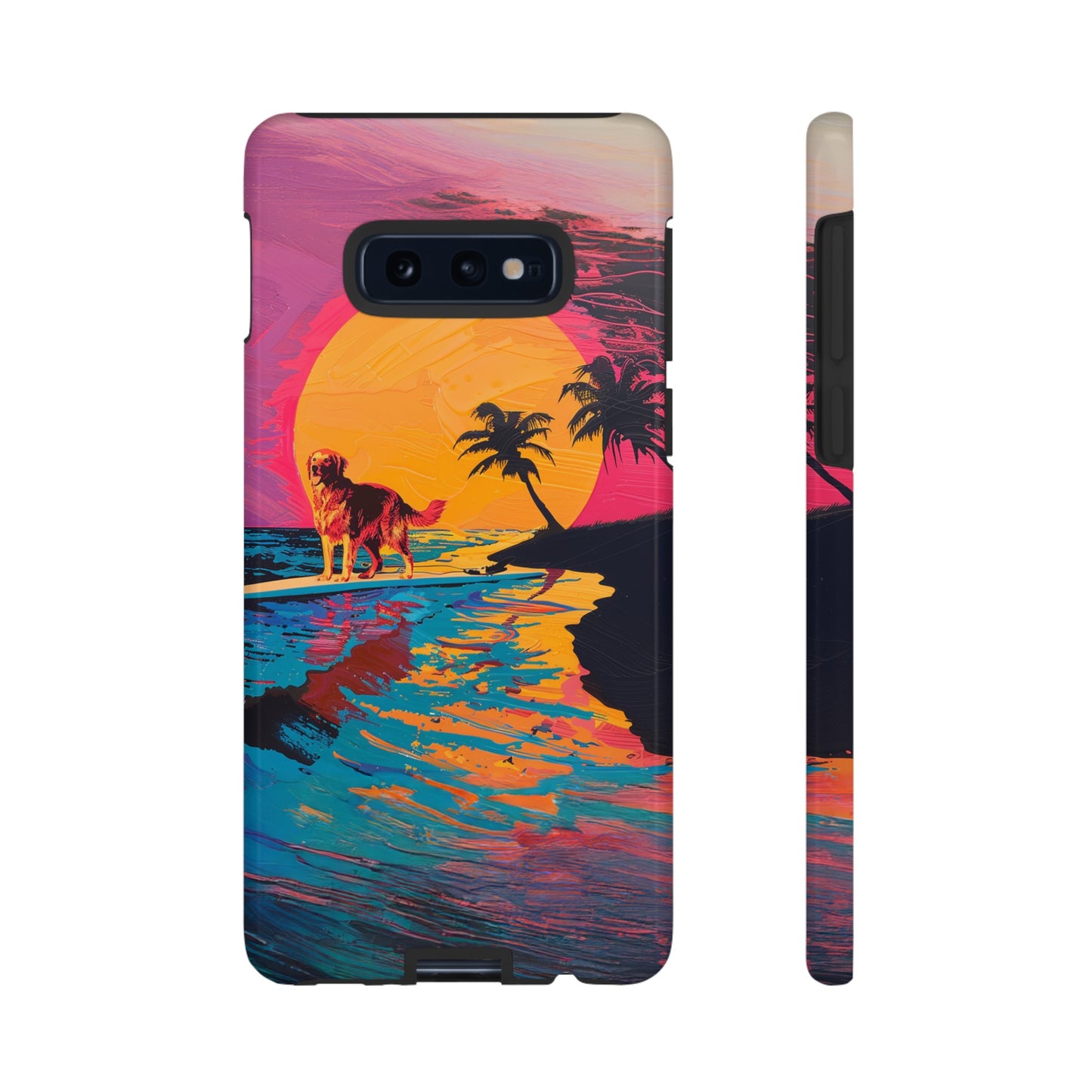 Radiant Sunset Surf: Warhol-Inspired Phone Cover