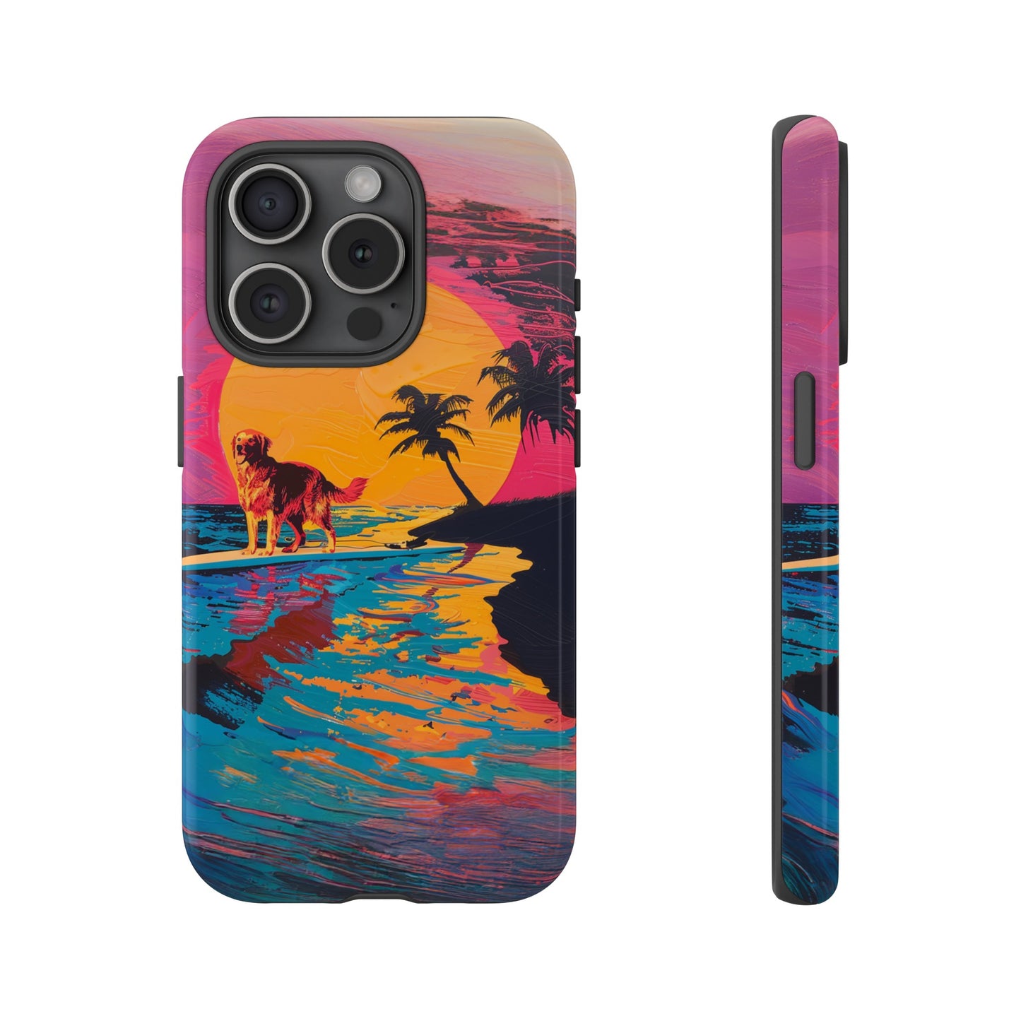 Radiant Sunset Surf: Warhol-Inspired Phone Cover