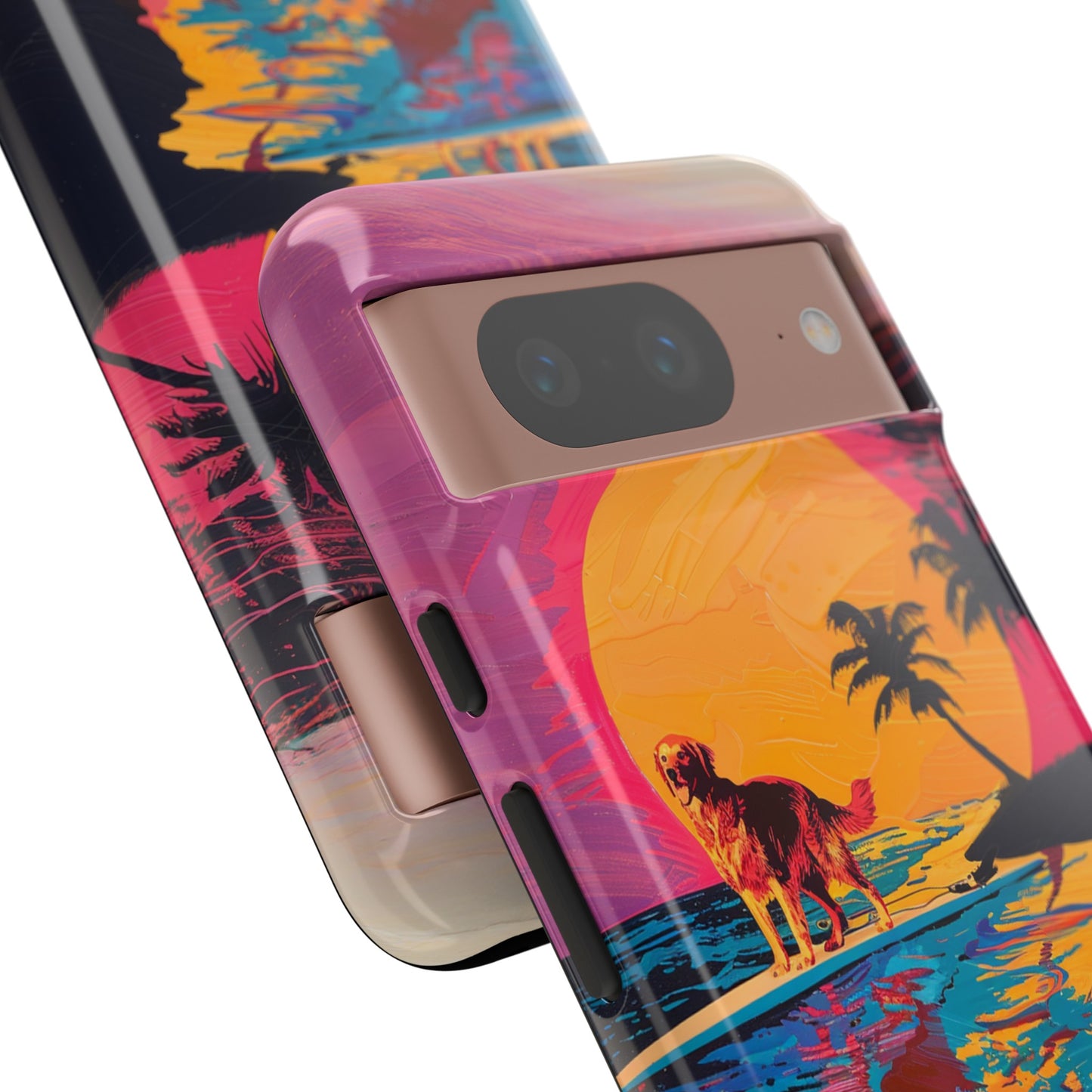 Radiant Sunset Surf: Warhol-Inspired Phone Cover