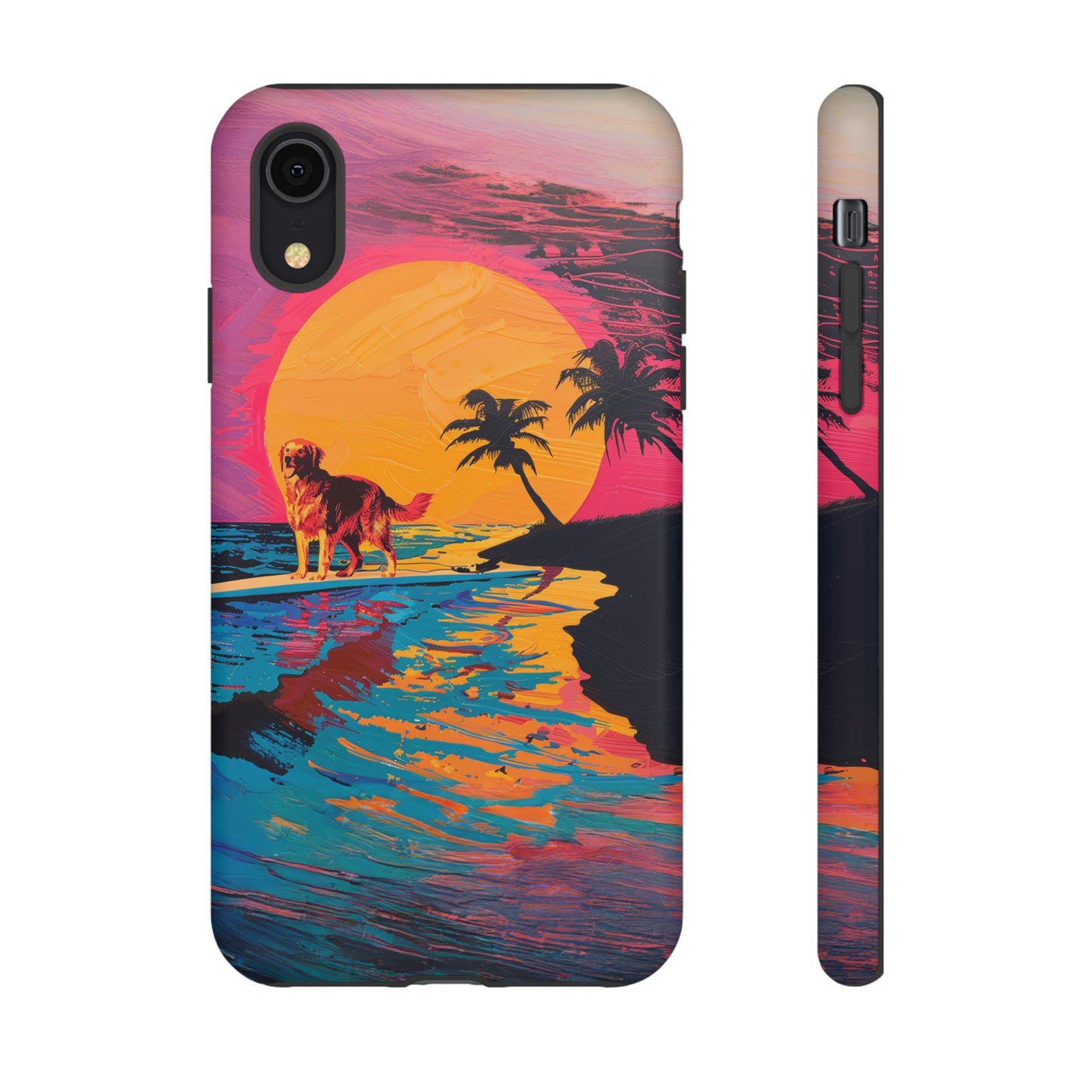 Radiant Sunset Surf: Warhol-Inspired Phone Cover