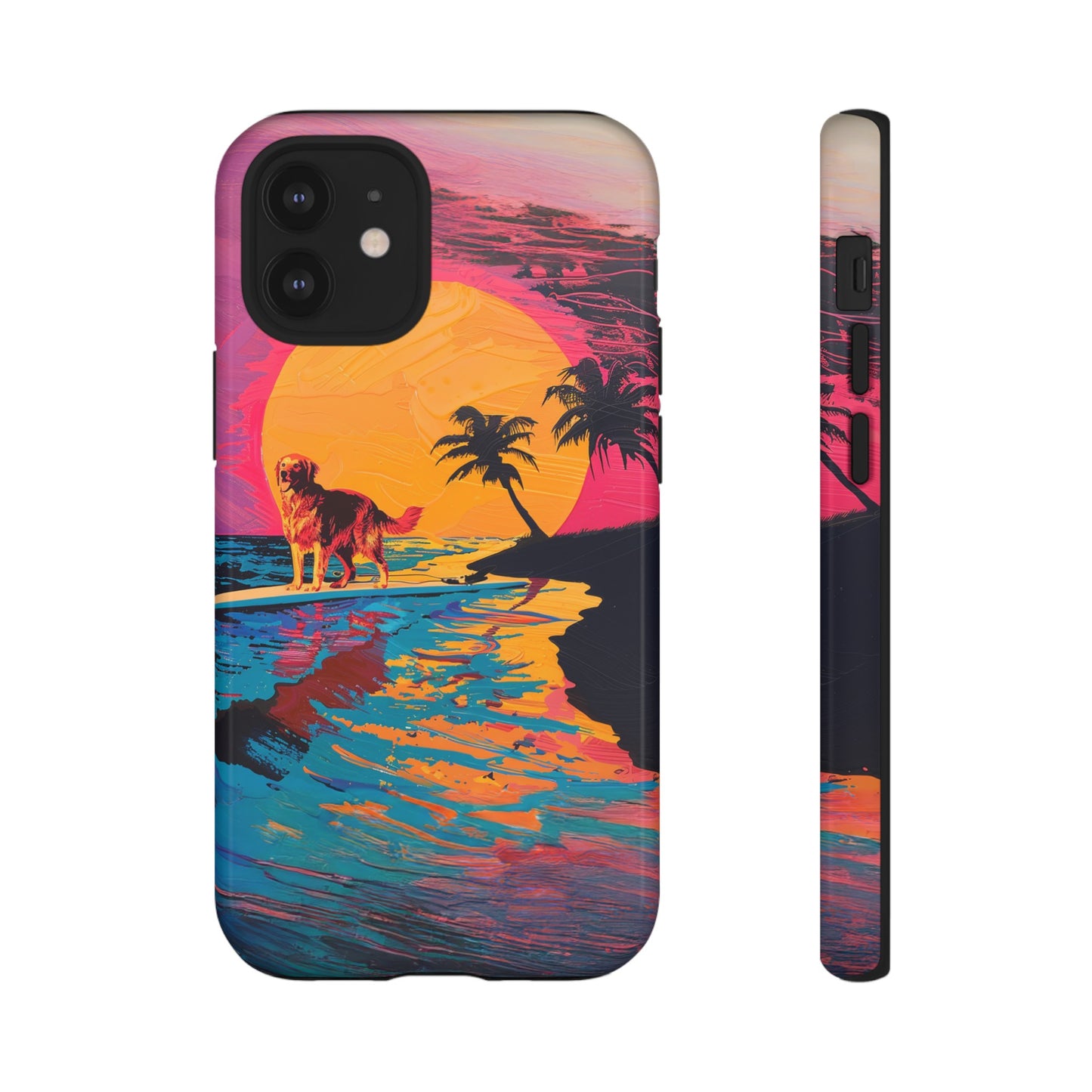 Radiant Sunset Surf: Warhol-Inspired Phone Cover