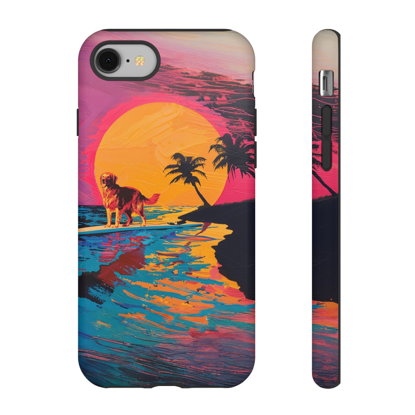 Radiant Sunset Surf: Warhol-Inspired Phone Cover