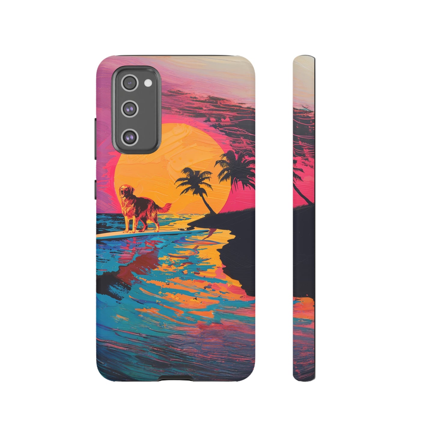 Radiant Sunset Surf: Warhol-Inspired Phone Cover