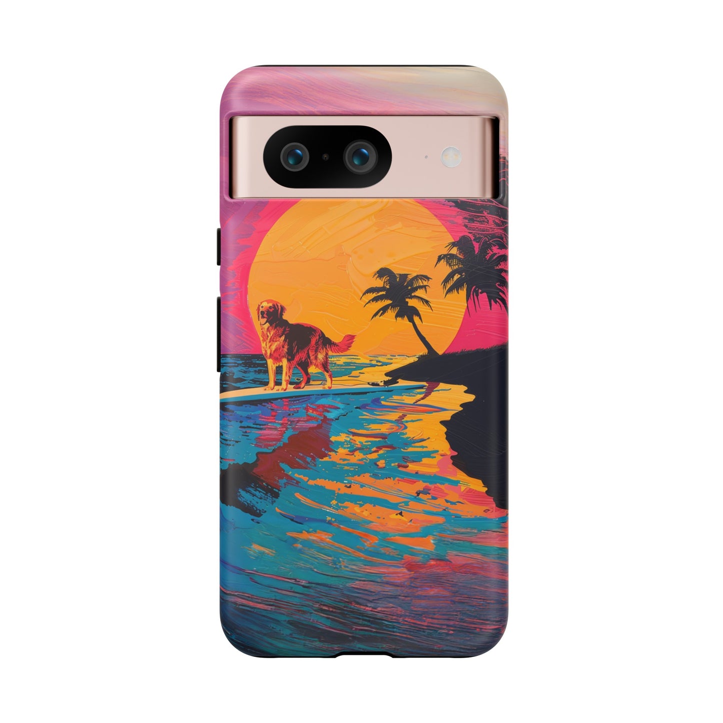 Radiant Sunset Surf: Warhol-Inspired Phone Cover