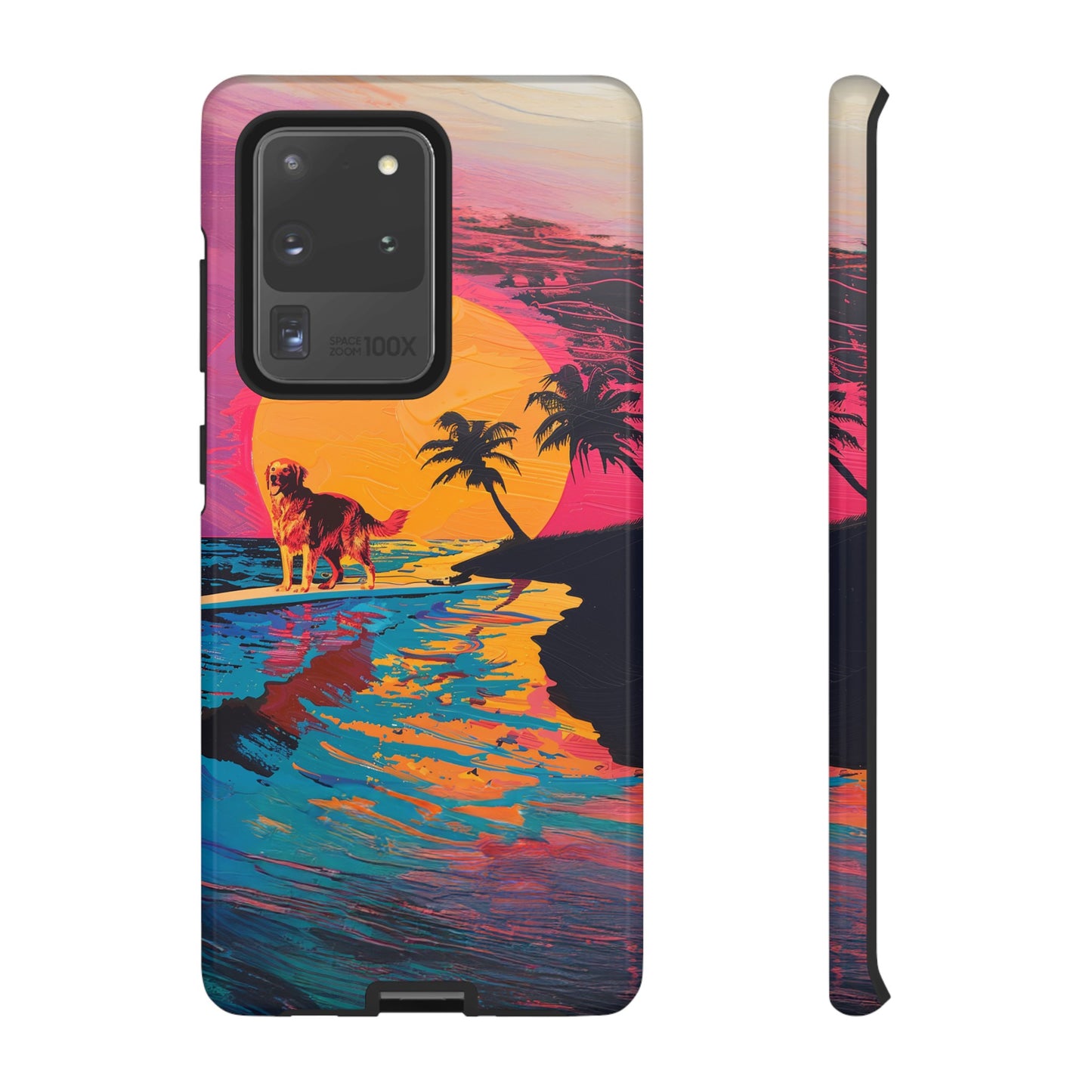 Radiant Sunset Surf: Warhol-Inspired Phone Cover