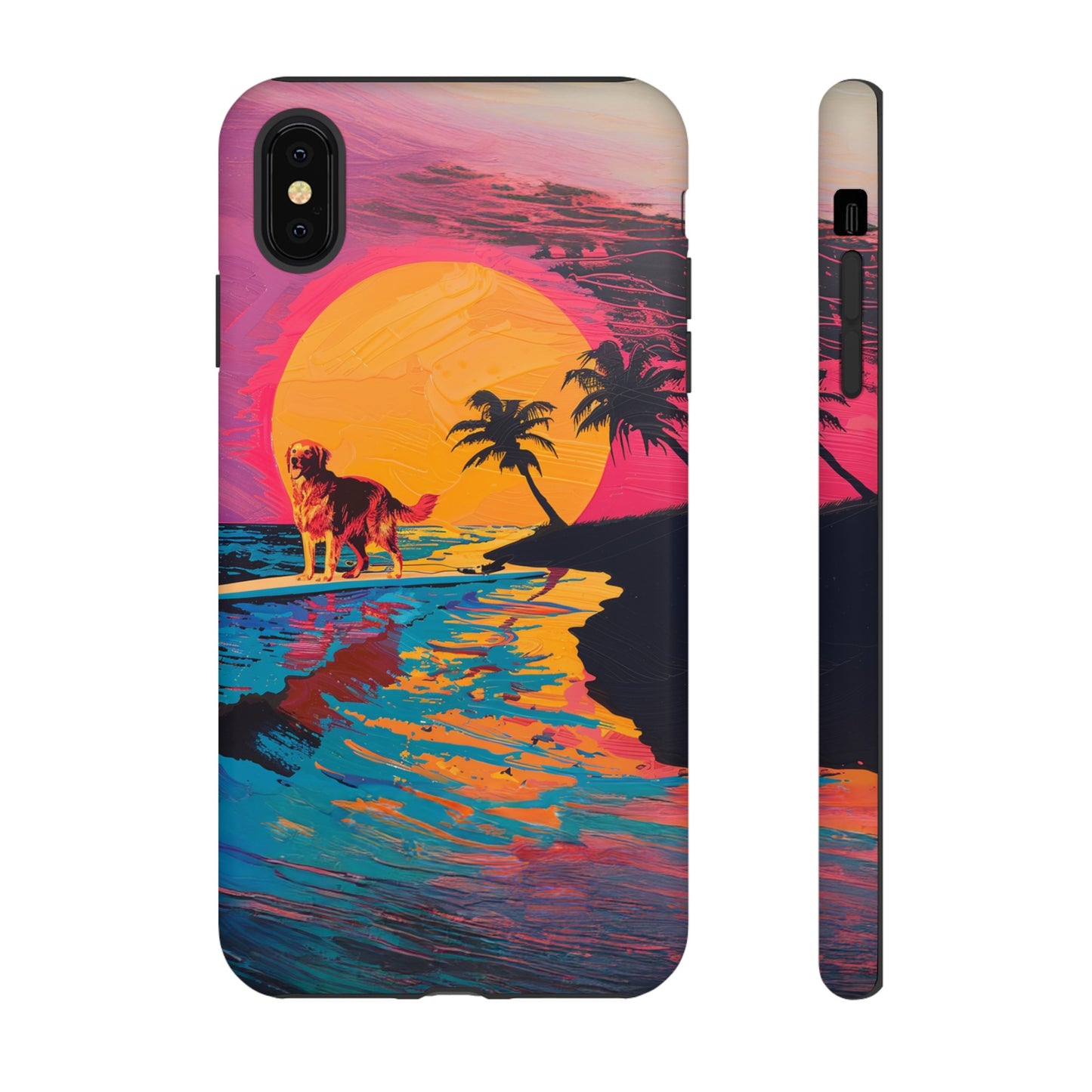 Radiant Sunset Surf: Warhol-Inspired Phone Cover