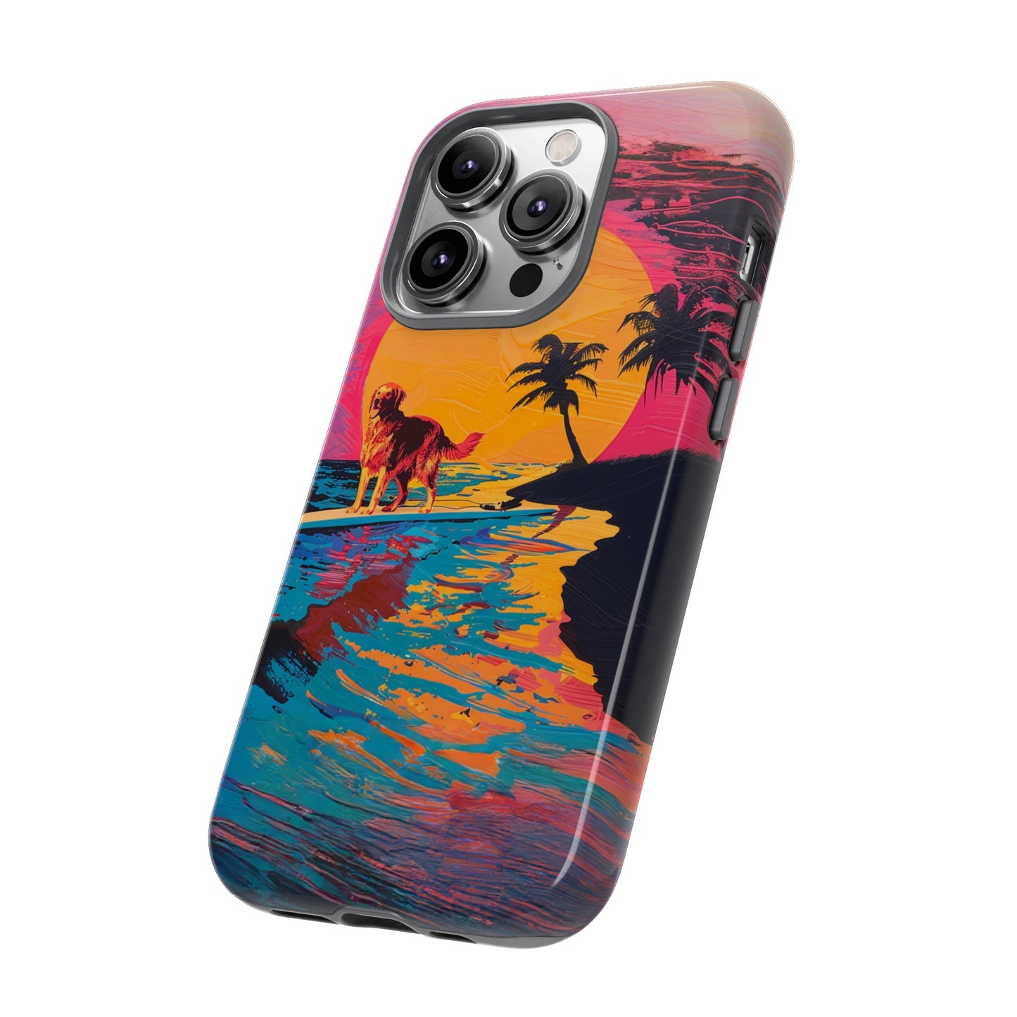 Radiant Sunset Surf: Warhol-Inspired Phone Cover