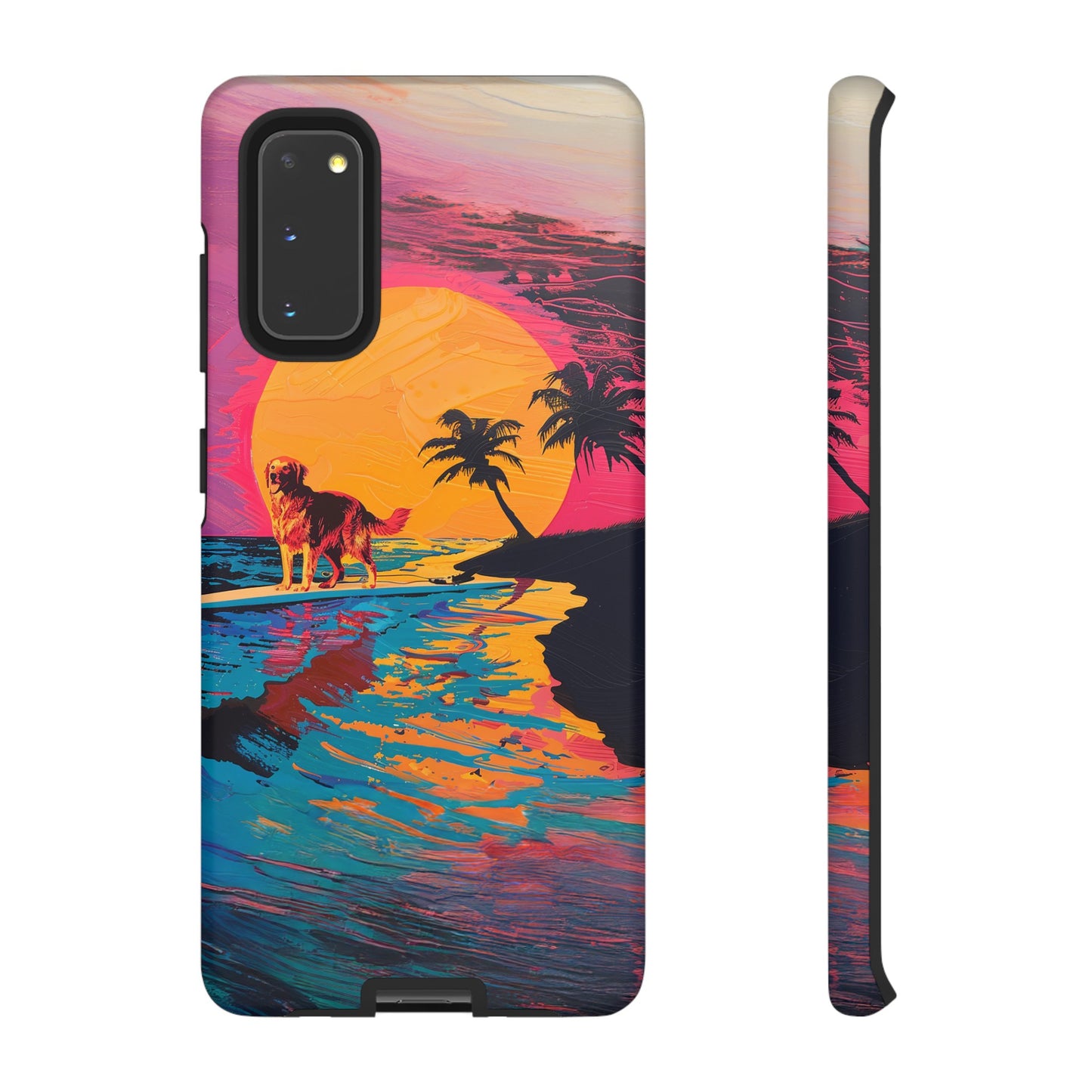 Radiant Sunset Surf: Warhol-Inspired Phone Cover