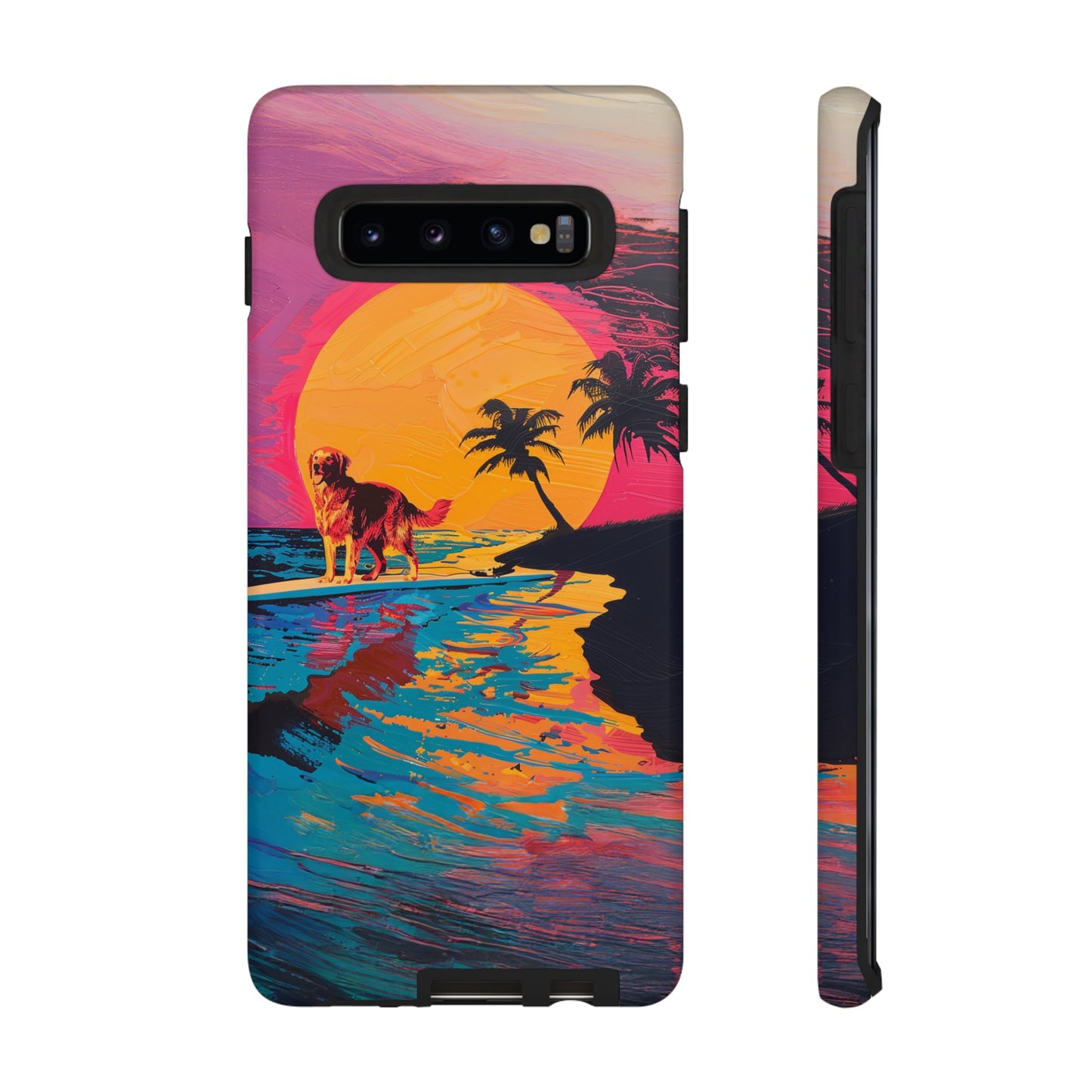 Radiant Sunset Surf: Warhol-Inspired Phone Cover