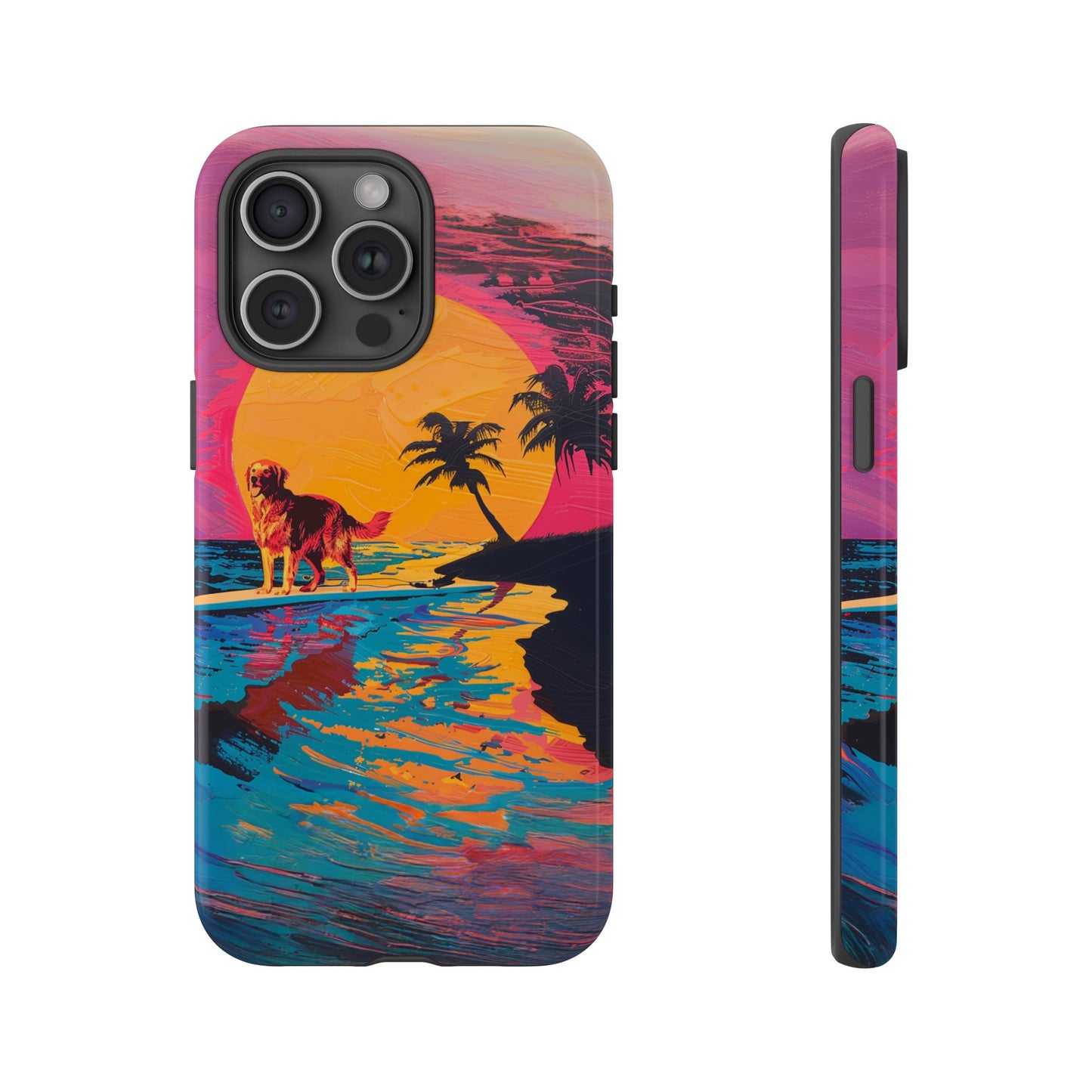 Radiant Sunset Surf: Warhol-Inspired Phone Cover